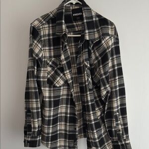 RSQ Black and White Casual Button Down Shirt